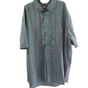 Impact 90s Button Up Shirt Mens 2XL Blue & Purple Stripes Geometric Skater EUC